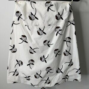 Marni Women's White Black Floral A Line Skirt Size IT38 / US2